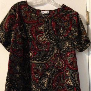 Large Paisley Top Shirt Blouse by Blair EUC